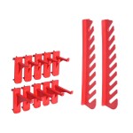 vidaXL Set cutii depozitare 141 piese cu panouri de perete, roșu&negru vidaXL Set cutii depozitare 141 piese cu panouri de perete, roșu&negru