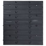 vidaXL Set cutii depozitare, 96 piese, panouri perete, albastru&negru vidaXL Set cutii depozitare, 96 piese, panouri perete, albastru&negru