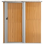 vidaXL Șopron de grădină 180,5x97x209,5 cm oțel galvanizat aspect lemn vidaXL Șopron de grădină 180,5x97x209,5 cm oțel galvanizat aspect lemn