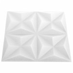 vidaXL Panouri de perete 3D 24 buc. alb 50x50 cm model origami 6 m² vidaXL Panouri de perete 3D 24 buc. alb 50x50 cm model origami 6 m²
