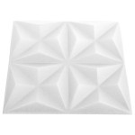 vidaXL Panouri de perete 3D 48 buc. alb 50x50 cm model origami 12 m² vidaXL Panouri de perete 3D 48 buc. alb 50x50 cm model origami 12 m²