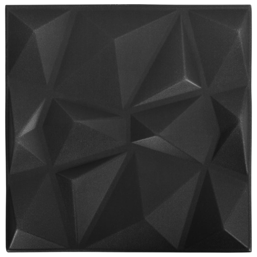 vidaXL Panouri de perete 3D 24 buc. negru 50x50 cm model diamant 6 m²