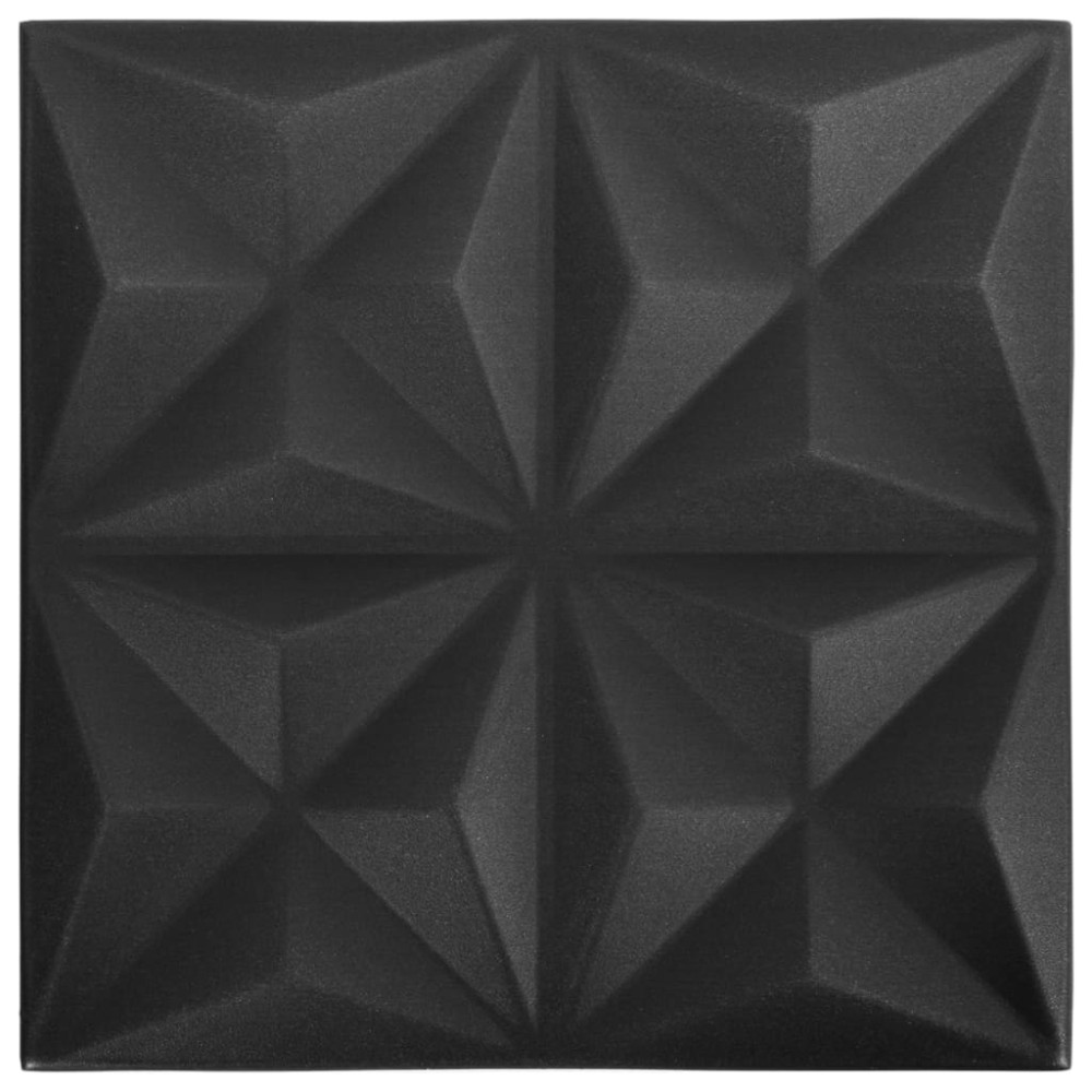 vidaXL Panouri de perete 3D 24 buc. negru 50x50 cm model origami 6 m²