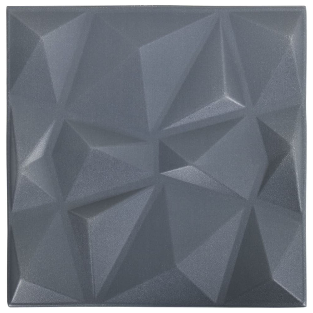 vidaXL Panouri de perete 3D 24 buc. gri 50x50 cm model diamant 6 m²