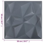 vidaXL Panouri de perete 3D 48 buc. gri 50x50 cm model diamant 12 m²