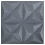 vidaXL Panouri de perete 3D 24 buc. gri 50x50 cm model origami 6 m²