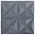 vidaXL Panouri de perete 3D 48 buc. gri 50x50 cm model origami 12 m² vidaXL Panouri de perete 3D 48 buc. gri 50x50 cm model origami 12 m²