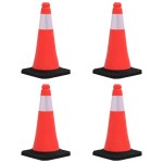 vidaXL Conuri rutiere reflectorizante cu baze grele 4 buc. 50 cm vidaXL Conuri rutiere reflectorizante cu baze grele 4 buc. 50 cm