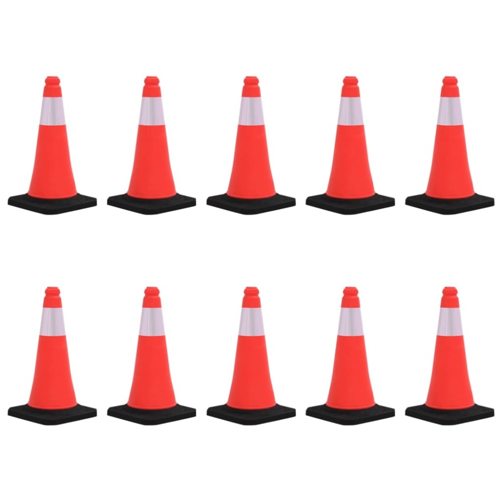 vidaXL Conuri de trafic reflectorizante cu baze grele, 10 buc., 50 cm