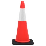 vidaXL Conuri rutiere reflectorizante cu baze grele 4 buc. 75 cm vidaXL Conuri rutiere reflectorizante cu baze grele 4 buc. 75 cm