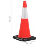 vidaXL Conuri rutiere reflectorizante cu baze grele 4 buc. 75 cm vidaXL Conuri rutiere reflectorizante cu baze grele 4 buc. 75 cm