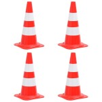 vidaXL Conuri rutiere reflectorizante, 4 buc., roșu și alb, 50 cm vidaXL Conuri rutiere reflectorizante, 4 buc., roșu și alb, 50 cm