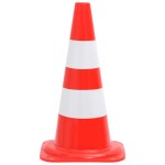 vidaXL Conuri rutiere reflectorizante, 4 buc., roșu și alb, 50 cm vidaXL Conuri rutiere reflectorizante, 4 buc., roșu și alb, 50 cm
