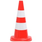 vidaXL Conuri rutiere reflectorizante, 20 buc., roșu și alb, 50 cm vidaXL Conuri rutiere reflectorizante, 20 buc., roșu și alb, 50 cm