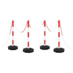 vidaXL Set stâlp semnalizare trafic, cu lanț din plastic de 10 m vidaXL Set stâlp semnalizare trafic, cu lanț din plastic de 10 m