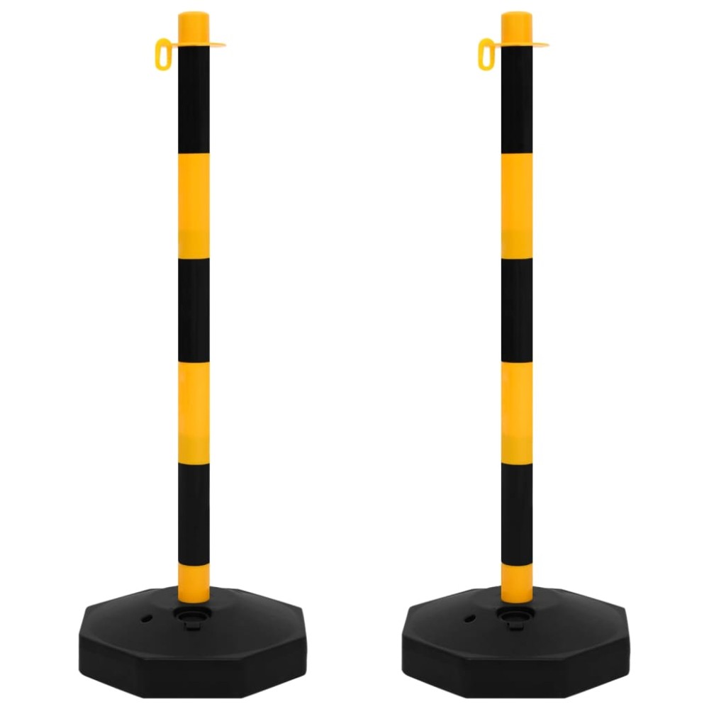 vidaXL Set stâlp semnalizare trafic, cu lanț din plastic de 10 m