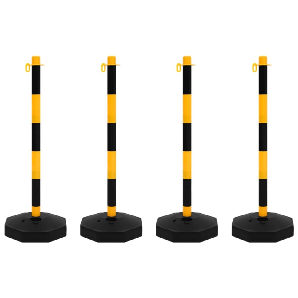 vidaXL Set stâlp semnalizare trafic, cu lanț din plastic de 10 m