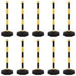 vidaXL Set stâlp semnalizare trafic, cu lanț din plastic de 10 m