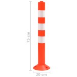 vidaXL Bornă de control trafic, 10 buc., 75 cm, PE vidaXL Bornă de control trafic, 10 buc., 75 cm, PE