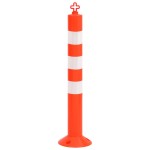 vidaXL Bornă de control trafic cu lanţ, 10 buc., 75 cm, PE vidaXL Bornă de control trafic cu lanţ, 10 buc., 75 cm, PE
