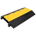 vidaXL Rampă de protecție cabluri, 2 canale, 90 cm, cauciuc vidaXL Rampă de protecție cabluri, 2 canale, 90 cm, cauciuc