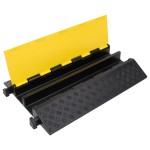 vidaXL Rampă de protecție cabluri, 2 canale, 90 cm, cauciuc vidaXL Rampă de protecție cabluri, 2 canale, 90 cm, cauciuc