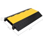 vidaXL Rampă de protecție cabluri, 2 canale, 90 cm, cauciuc vidaXL Rampă de protecție cabluri, 2 canale, 90 cm, cauciuc