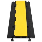 vidaXL Rampă de protecție cabluri, 2 canale, 100 cm, cauciuc
