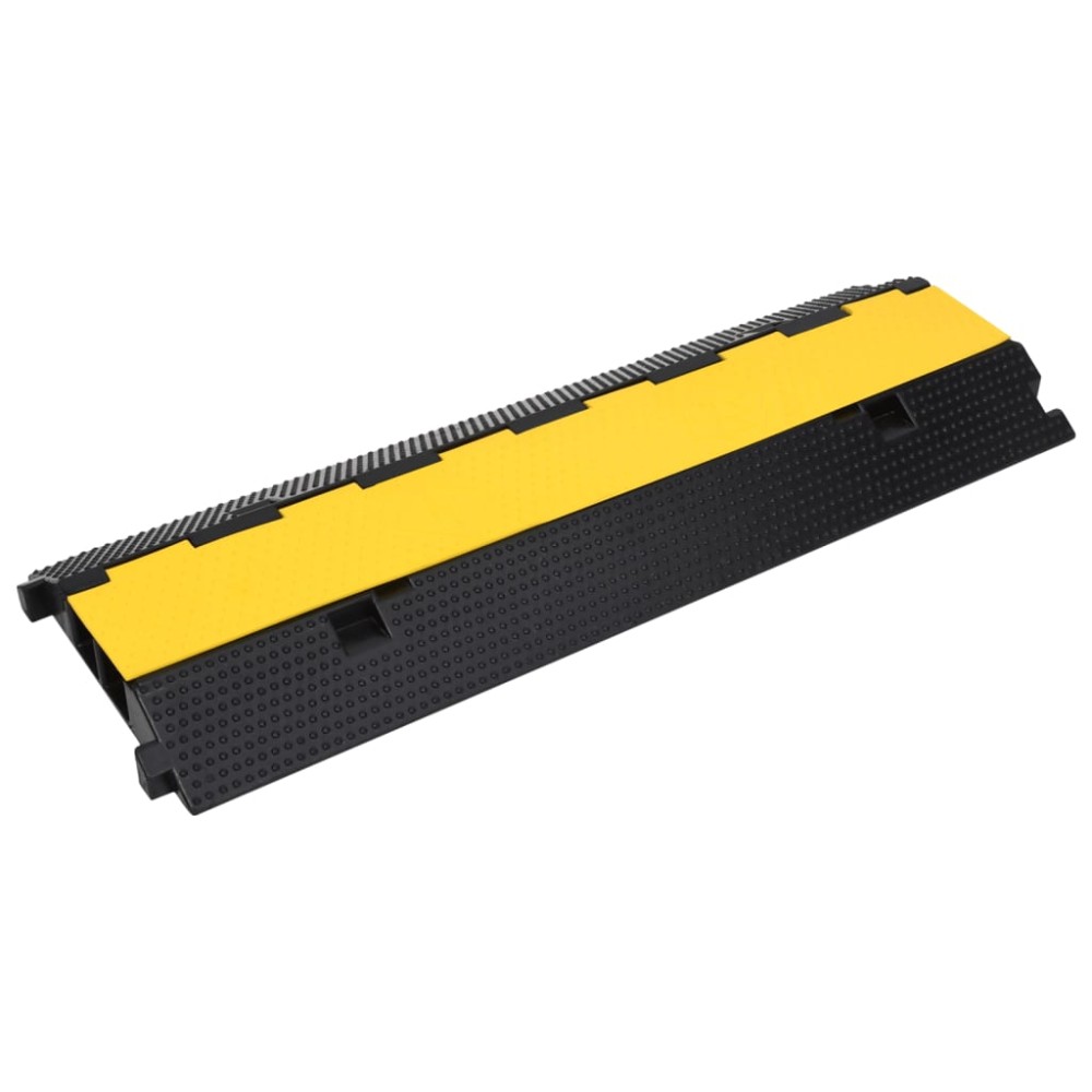 vidaXL Rampă de protecție cabluri, 2 canale, 100 cm, cauciuc