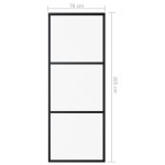 vidaXL Ușă glisantă cu 3 panouri, negru, 76x205 cm, sticlă ESG și aluminiu vidaXL Ușă glisantă cu 3 panouri, negru, 76x205 cm, sticlă ESG și aluminiu
