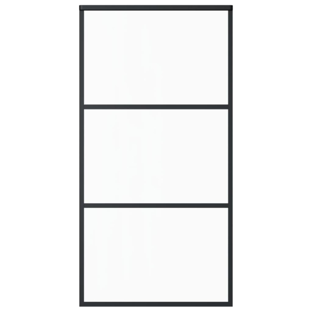 vidaXL Ușă glisantă, negru, 102x205 cm, sticlă ESG și aluminiu