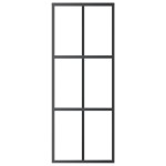 vidaXL Ușă glisantă, negru, 76x205 cm, sticlă ESG și aluminiu