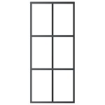 vidaXL Ușă glisantă, negru, 90x205 cm, sticlă ESG și aluminiu