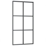 vidaXL Ușă glisantă, negru, 102x205 cm, sticlă ESG și aluminiu vidaXL Ușă glisantă, negru, 102x205 cm, sticlă ESG și aluminiu