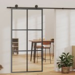 vidaXL Ușă glisantă, negru, 102x205 cm, sticlă ESG și aluminiu vidaXL Ușă glisantă, negru, 102x205 cm, sticlă ESG și aluminiu