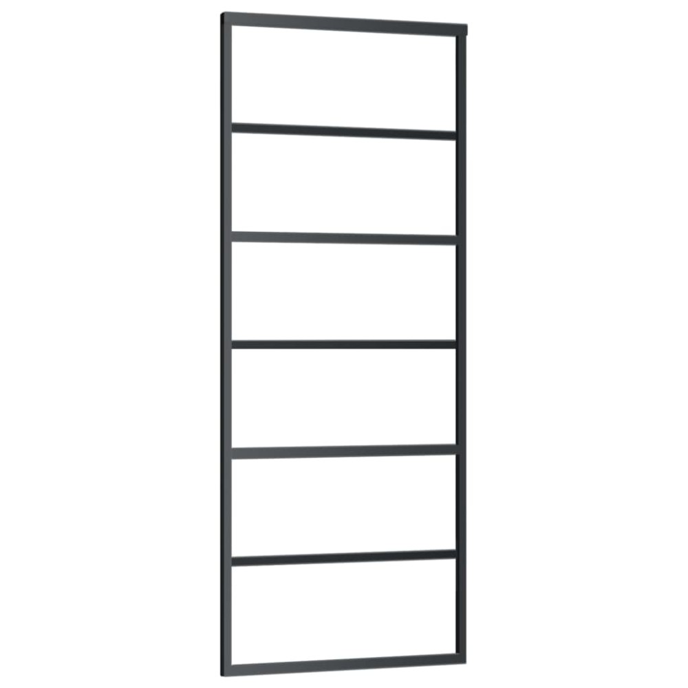 vidaXL Ușă glisantă, negru, 76x205 cm, sticlă ESG și aluminiu