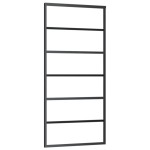 vidaXL Ușă glisantă, negru, 90x205 cm, sticlă ESG și aluminiu vidaXL Ușă glisantă, negru, 90x205 cm, sticlă ESG și aluminiu