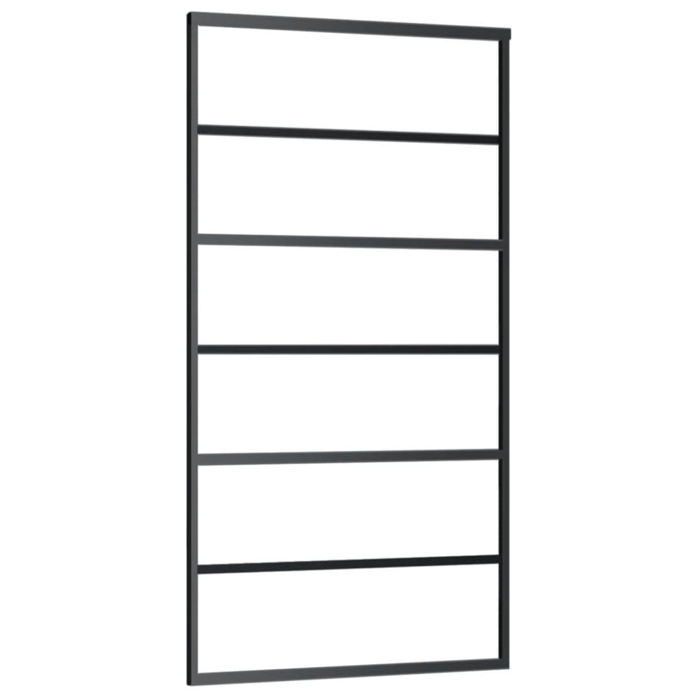 vidaXL Ușă glisantă, negru, 102x205 cm, sticlă ESG și aluminiu