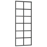 vidaXL Ușă glisantă, negru, 76x205 cm, sticlă ESG și aluminiu vidaXL Ușă glisantă, negru, 76x205 cm, sticlă ESG și aluminiu