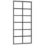 vidaXL Ușă glisantă, negru, 90x205 cm, sticlă ESG și aluminiu vidaXL Ușă glisantă, negru, 90x205 cm, sticlă ESG și aluminiu