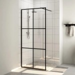 vidaXL Paravan de duș walk-in negru 90x195 cm sticlă ESG transparentă vidaXL Paravan de duș walk-in negru 90x195 cm sticlă ESG transparentă