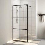 vidaXL Paravan duș walk-in, negru, 100x195 cm, sticlă ESG transparentă vidaXL Paravan duș walk-in, negru, 100x195 cm, sticlă ESG transparentă