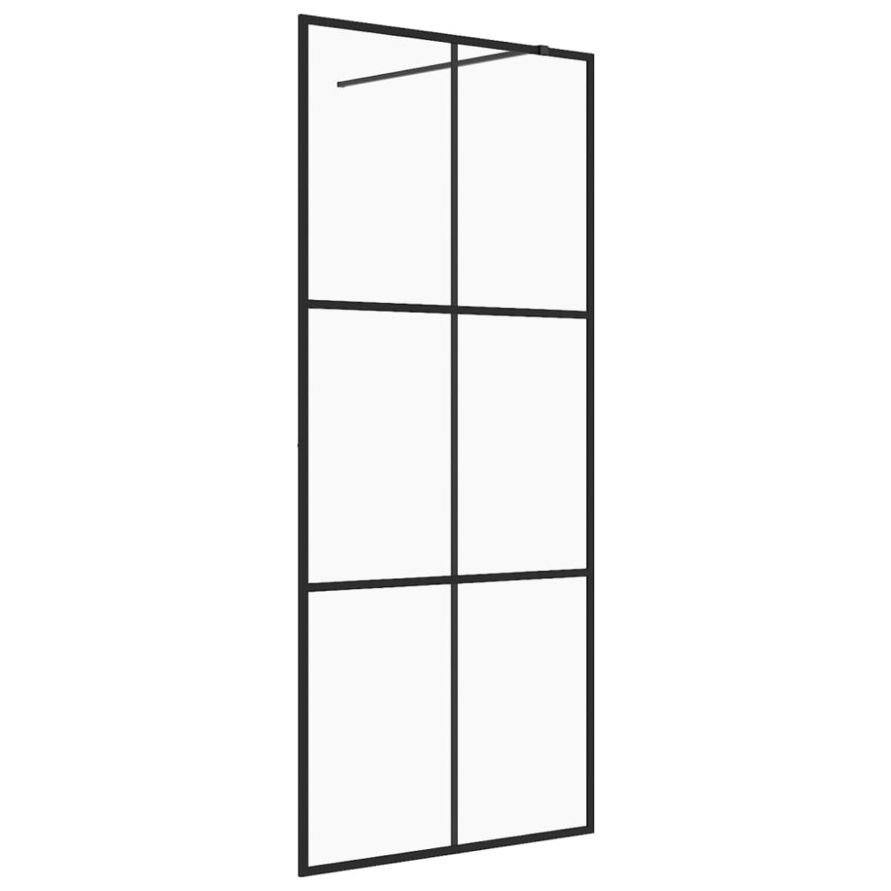vidaXL Paravan de duș walk-in negru 115x195 cm sticlă ESG transparentă