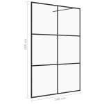 vidaXL Paravan de duș walk-in negru 140x195 cm sticlă ESG transparentă vidaXL Paravan de duș walk-in negru 140x195 cm sticlă ESG transparentă