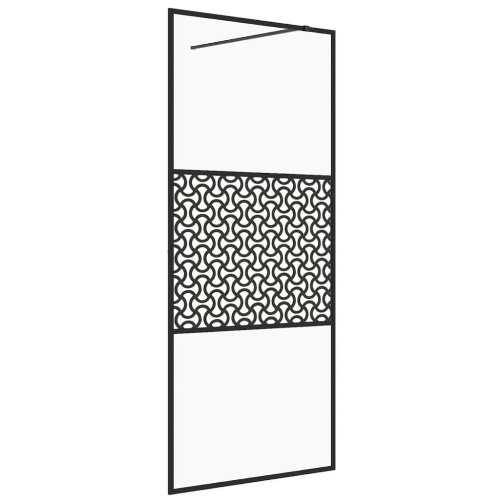 vidaXL Paravan de duș walk-in negru 80x195 cm sticlă ESG transparentă