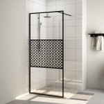 vidaXL Paravan duș walk-in, negru, 100x195 cm, sticlă ESG transparentă vidaXL Paravan duș walk-in, negru, 100x195 cm, sticlă ESG transparentă