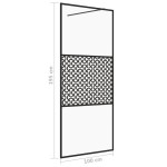 vidaXL Paravan duș walk-in, negru, 100x195 cm, sticlă ESG transparentă vidaXL Paravan duș walk-in, negru, 100x195 cm, sticlă ESG transparentă