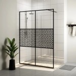 vidaXL Paravan de duș walk-in negru 140x195 cm sticlă ESG transparentă vidaXL Paravan de duș walk-in negru 140x195 cm sticlă ESG transparentă