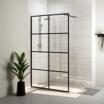 vidaXL Paravan de duș walk-in negru 90x195 cm sticlă ESG transparentă vidaXL Paravan de duș walk-in negru 90x195 cm sticlă ESG transparentă