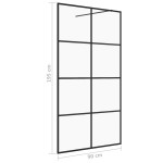 vidaXL Paravan de duș walk-in negru 90x195 cm sticlă ESG transparentă vidaXL Paravan de duș walk-in negru 90x195 cm sticlă ESG transparentă
